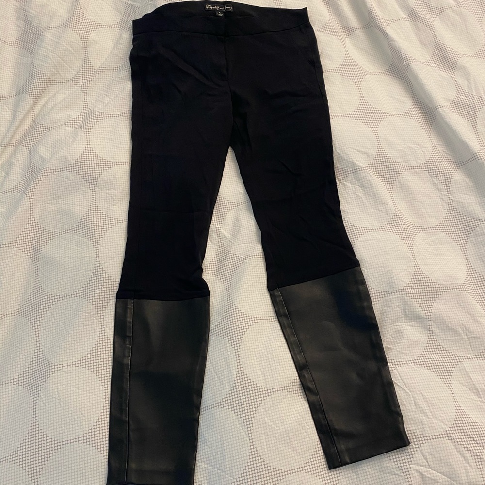 Black Pants with Leather Details